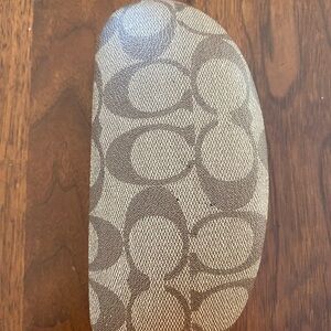 Coach Signature Canvas Eyewear Case in Beige and Brown